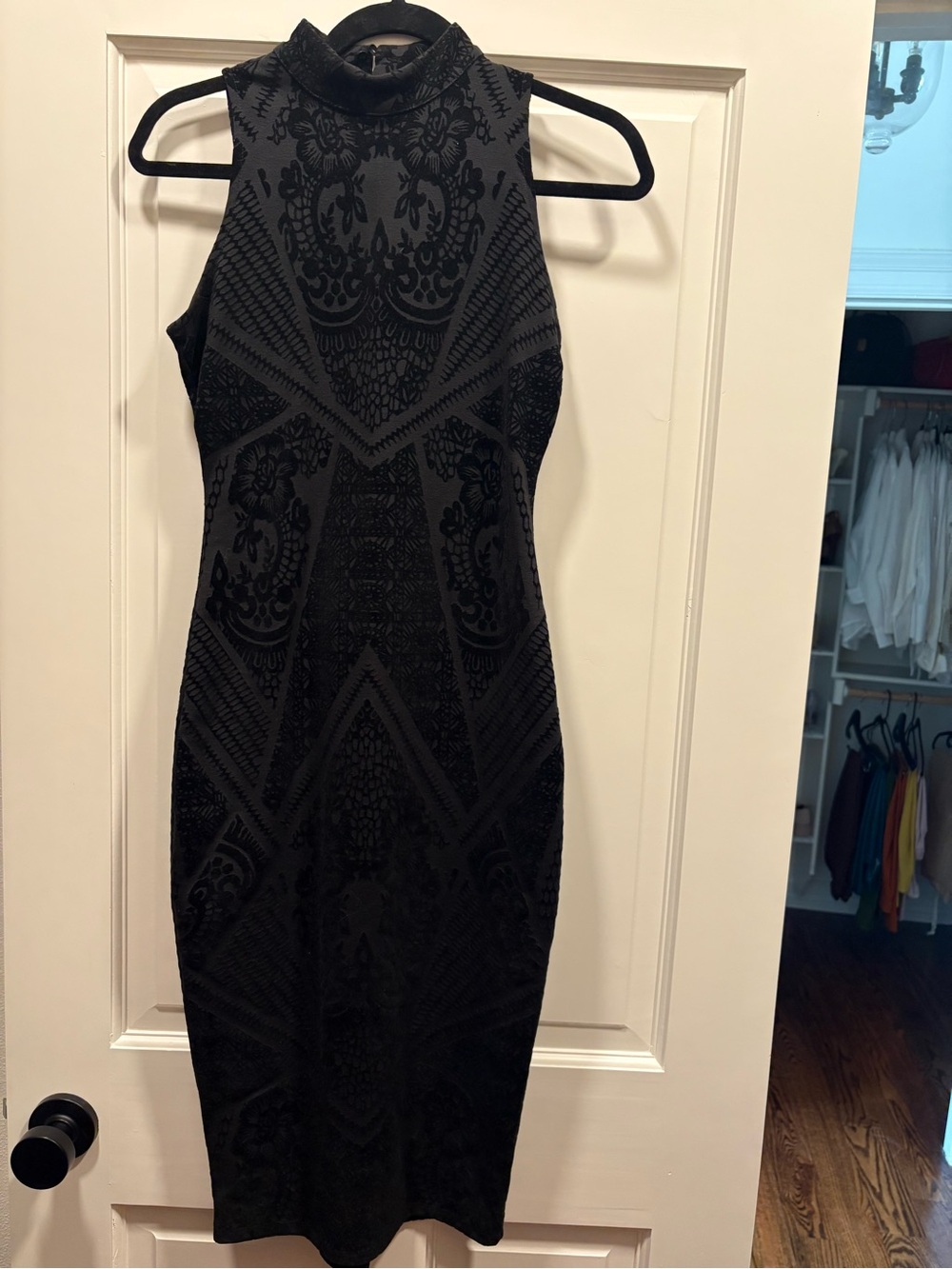 Black High-Neck Sleeveless Dress